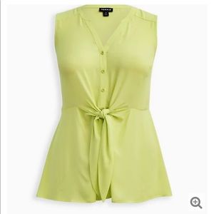 Neon Green Georgette peplum top